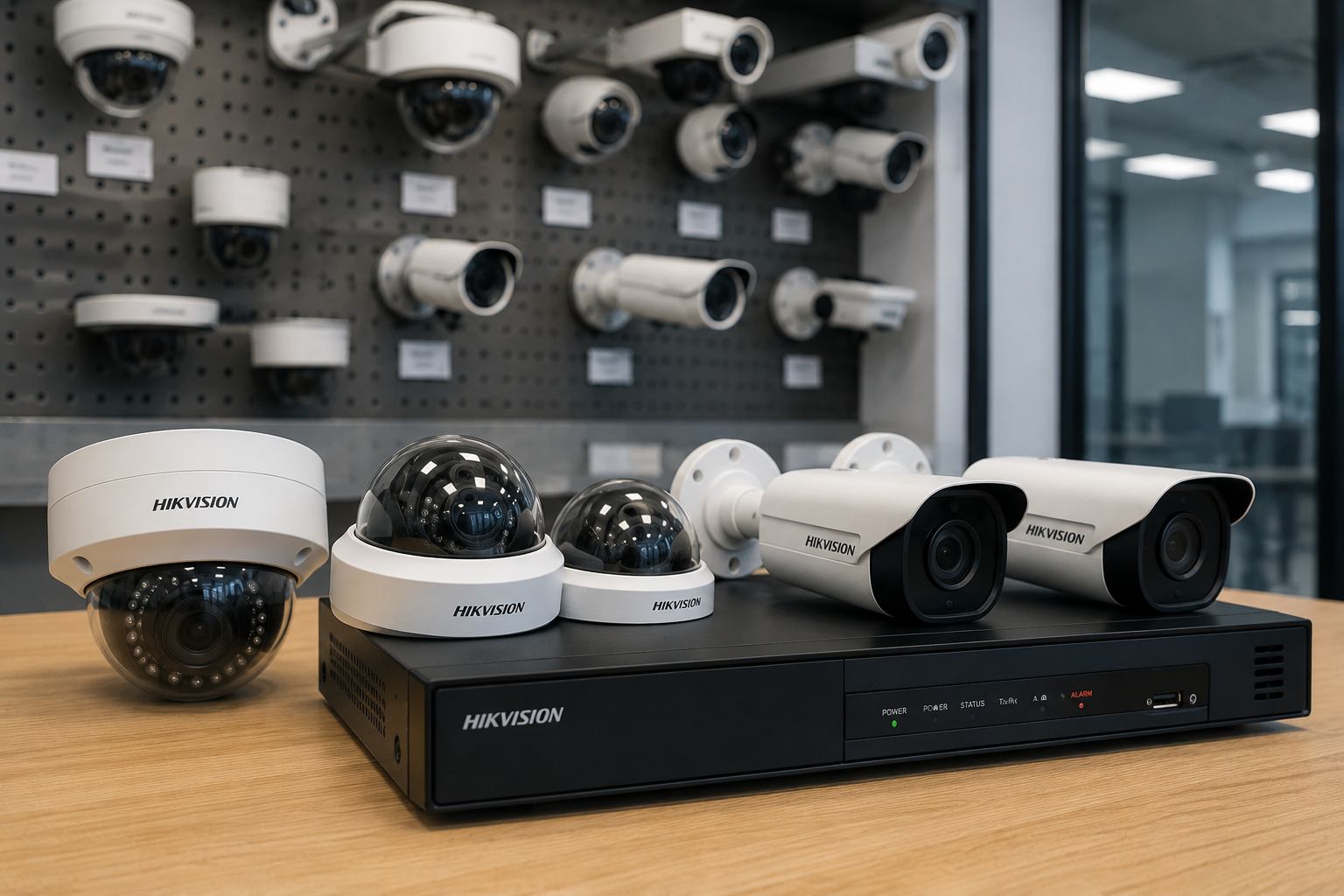CCTV cameras and NVR storage equipment