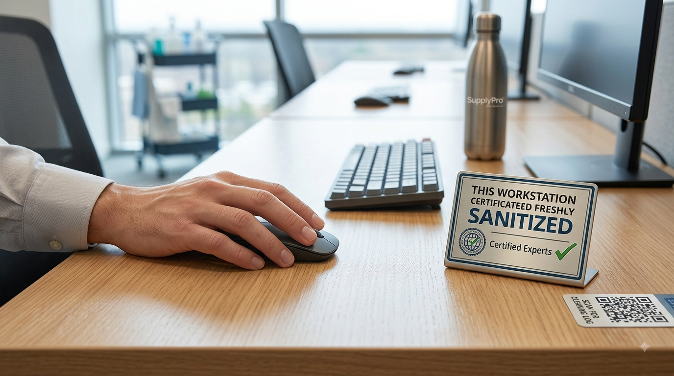 Professionally sanitized corporate facility interior