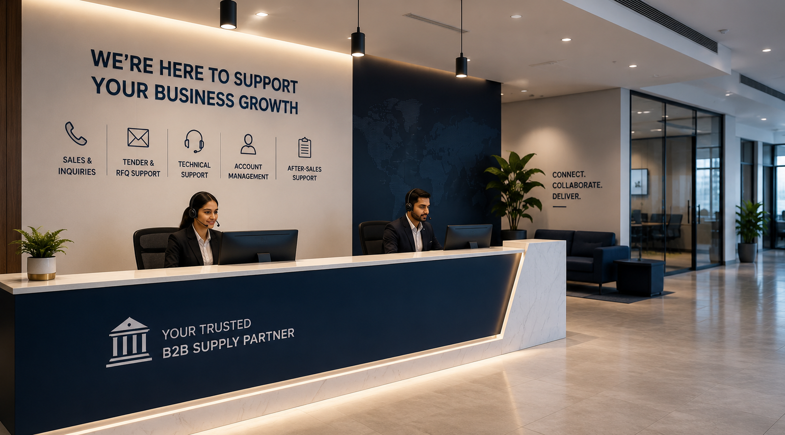 SupplyBridge customer support and procurement reception